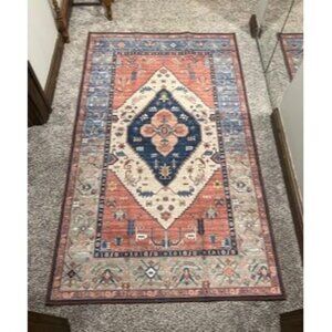 New Boho Runner Rugs for Hallway - 2x4 Bathroom Area Rugs Non-Slip
